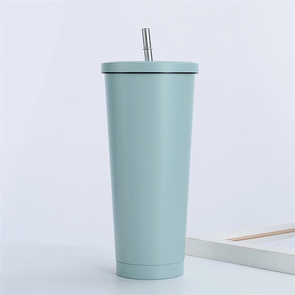 Coffee Tumbler with Lid and Straw
