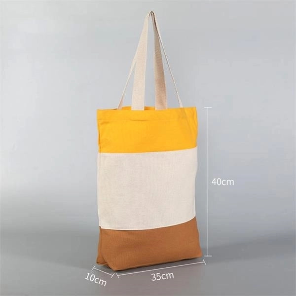 Canvas Stripes Book Tote Bag