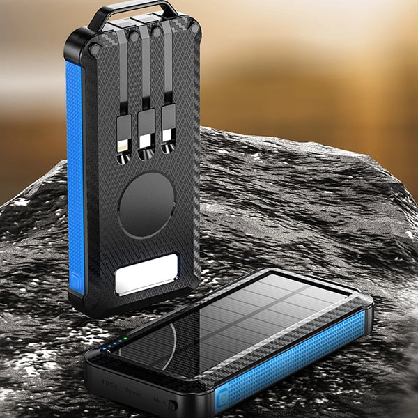 ! Wireless Solar Power Charger Built-in Cable