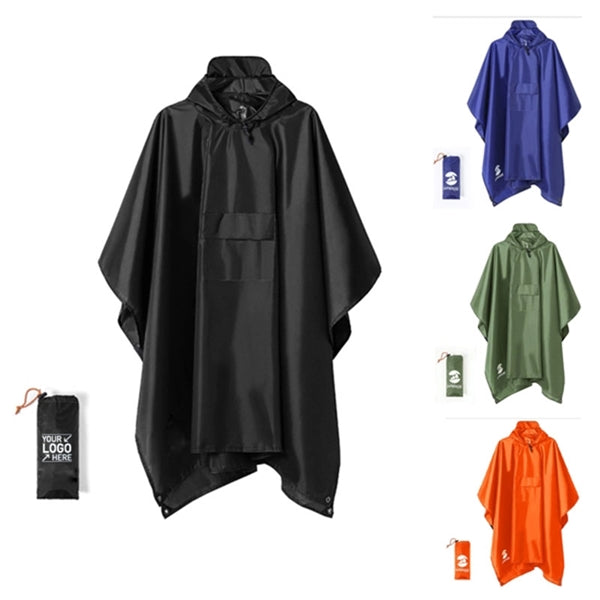 Adults Raincoat Poncho Jacket With Closure Bag