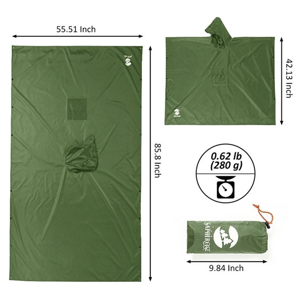 Adults Raincoat Poncho Jacket With Closure Bag