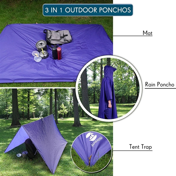 Adults Raincoat Poncho Jacket With Closure Bag
