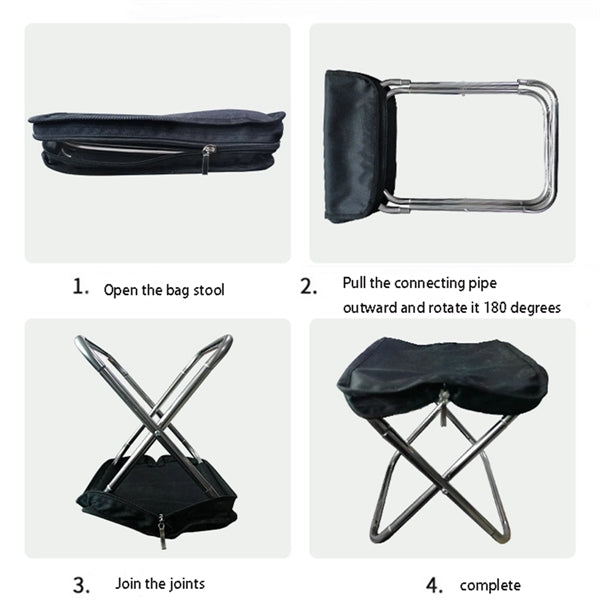 Outdoor Stainless Steel Handbag Folding Stool