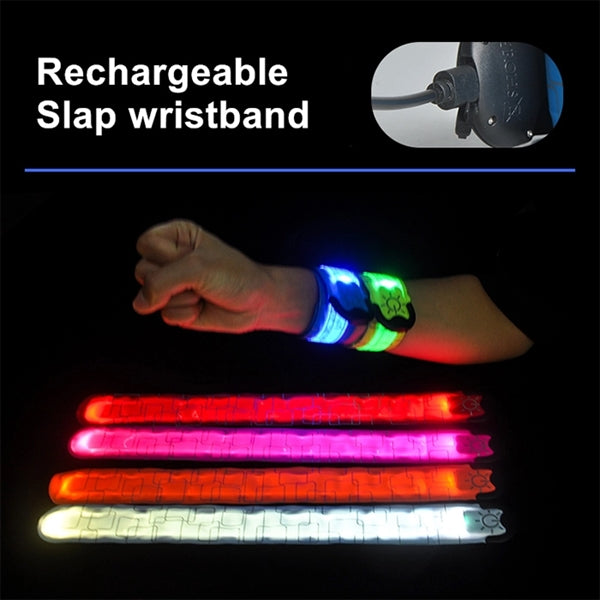 Print Reflective Armband Rechargeable Flashing Slap Bracelet