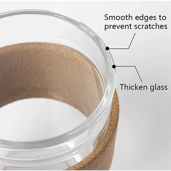 Glass Coffee Cup with Cork Band 15 oz
