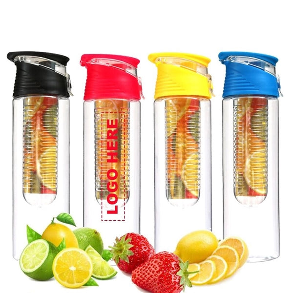 Printed 24 oz. Fruit Infuser Water Bottle with Carry Handle