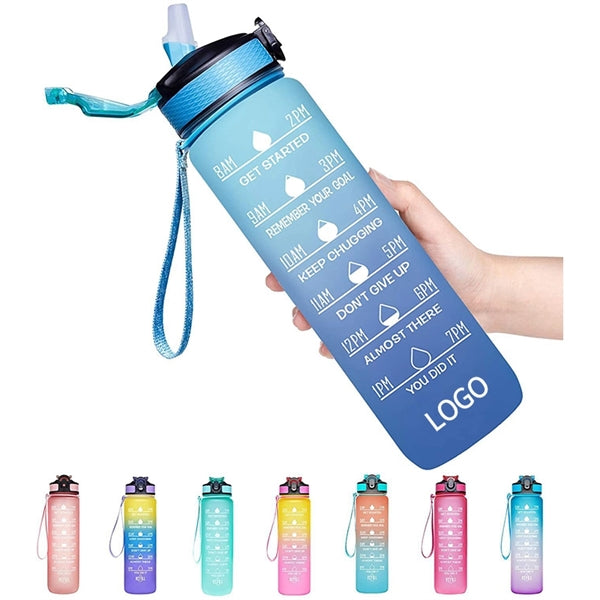 Gradient Frosted Motivational Water Bottle