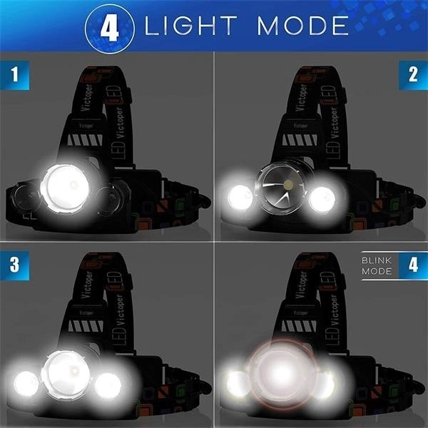 Rechargeable Headlight Flashlight Torch