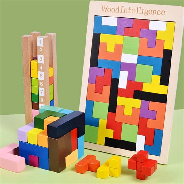 Wooden Blocks Puzzle Brain Teasers Toy