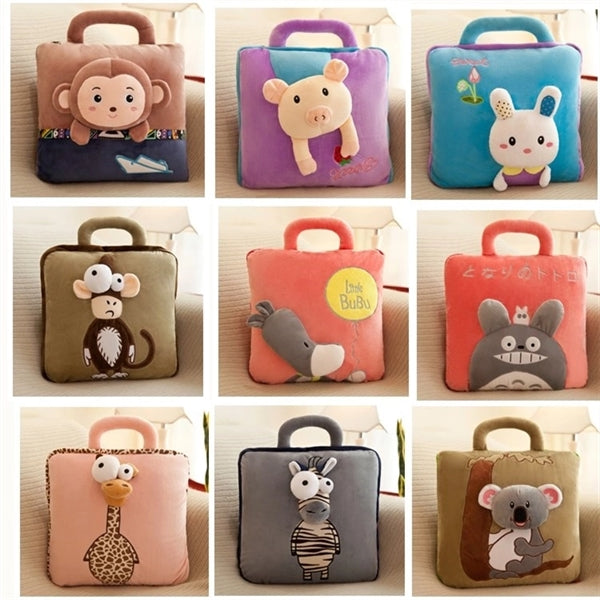Cartoon air conditioner pillow dual-purpose foldable