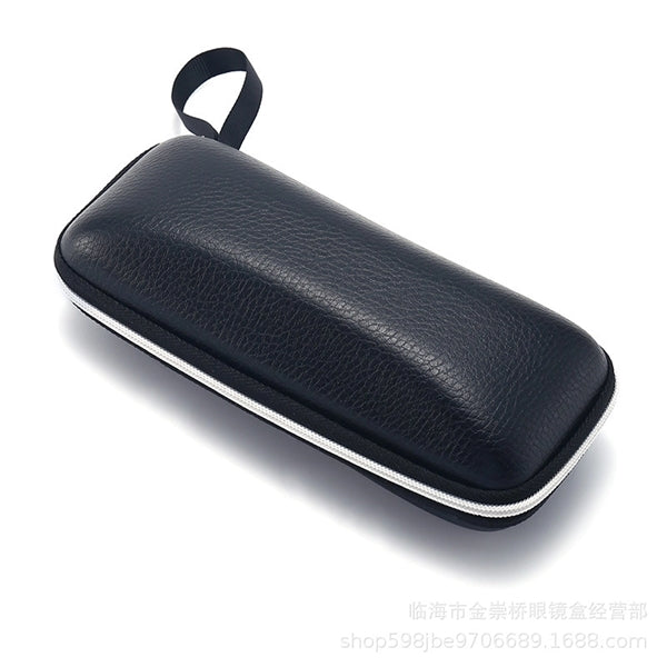 Portable Travel Zipper Eyeglasses Case PU