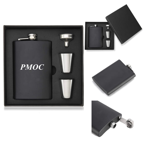 8 Oz Pocket Hip Flask With 2 Cups And Funnel