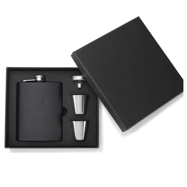 8 Oz Pocket Hip Flask With 2 Cups And Funnel