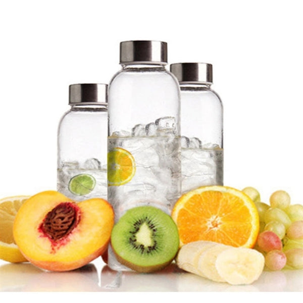 Juice Drinking Glass Water Bottle with Sleeve