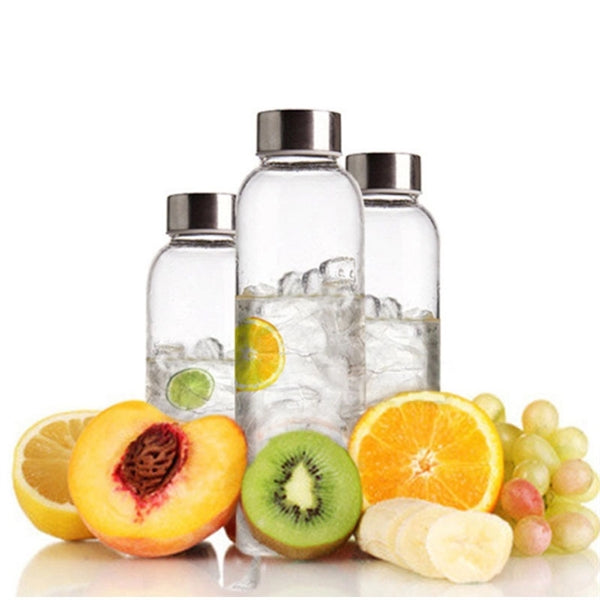 Juice Drinking Glass Water Bottle with Sleeve