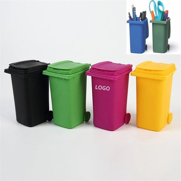 Mini Desktop Trash Pen Holder