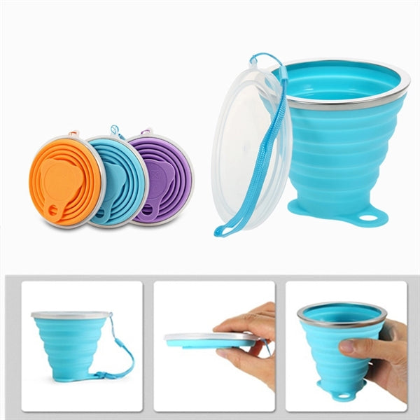 Collapsible Sports Bottle Silicone Folding Travel Cup