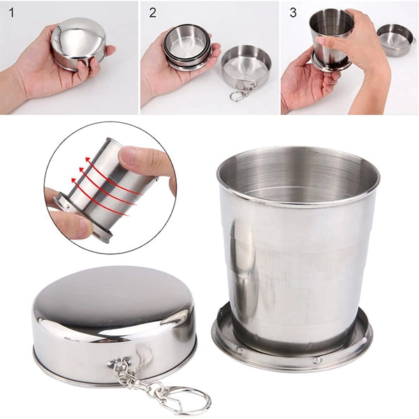 8.5oz Camping Folding Cup Outdoor Travel Mug