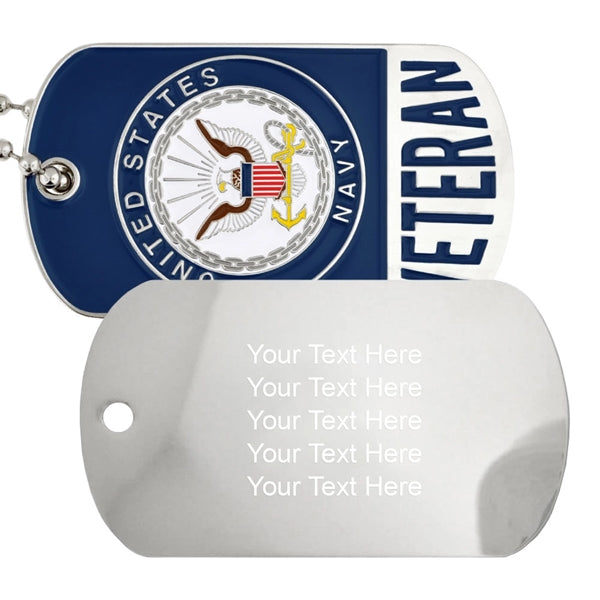 Officially Licensed U.S. Navy Veteran Dog Tag - Engravable