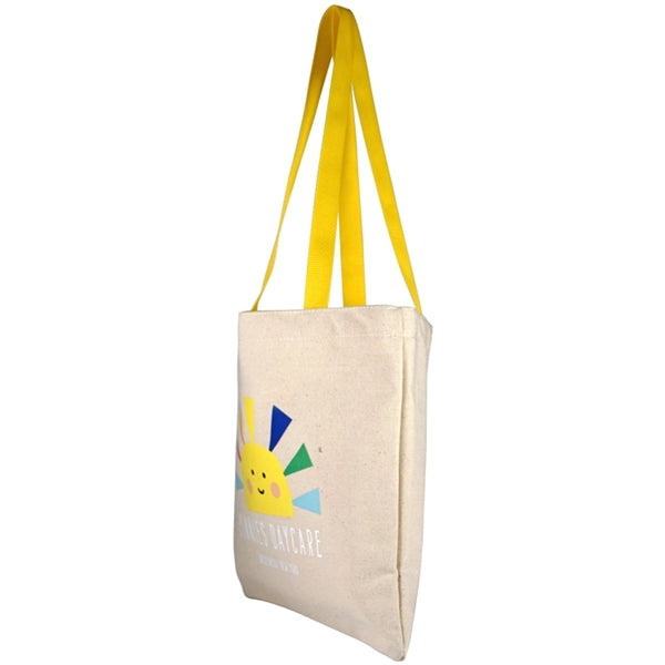 Flat Cotton Tote, with Poly Handles, Nylon Liner