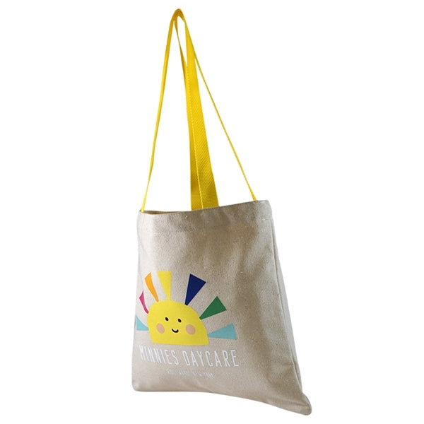 Flat Cotton Tote, with Poly Handles, Nylon Liner