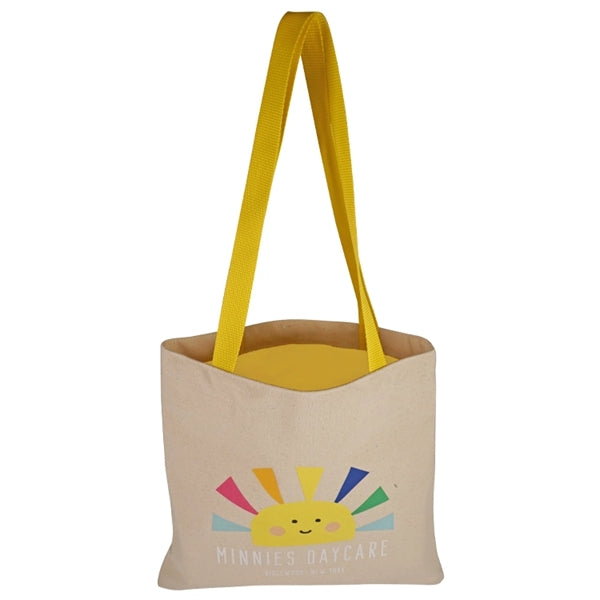 Flat Cotton Tote, with Poly Handles, Nylon Liner