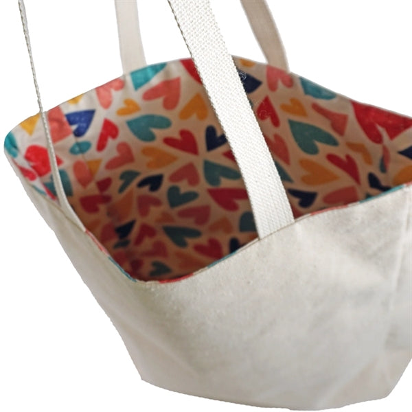 Full Side Gusset Cotton Tote, with Cotton Handles & Liner