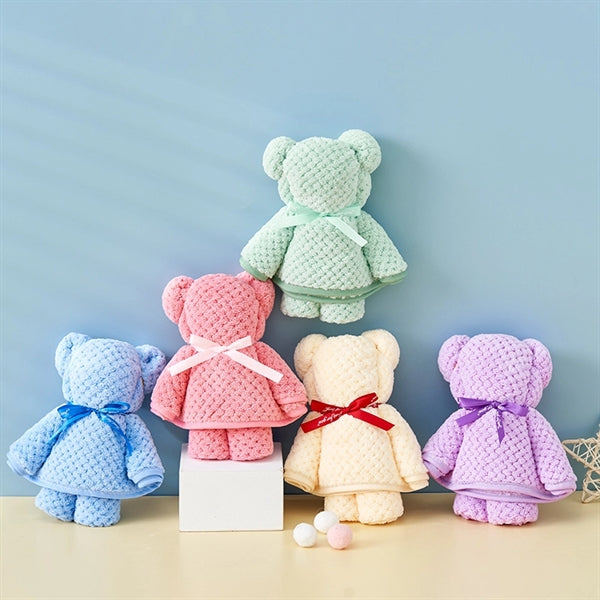 Cute Bear Shaped Plaid Towels