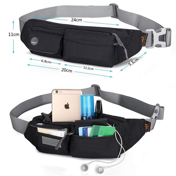 2-Pocket Blue Fanny Pack Hip Bag