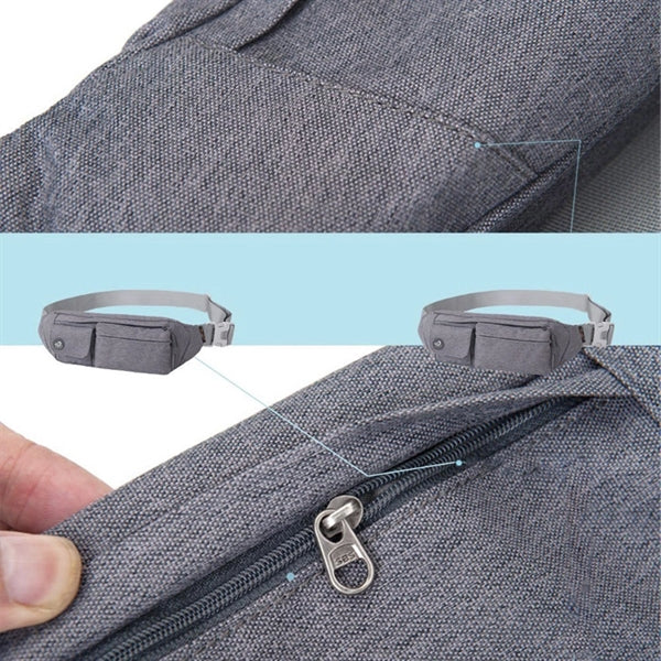 2-Pocket Blue Fanny Pack Hip Bag