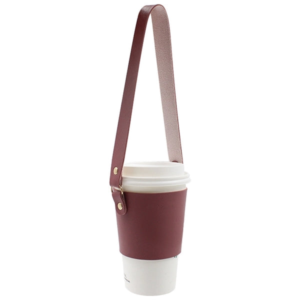 Leather Coffee Cup Sleeve Holder With Handle