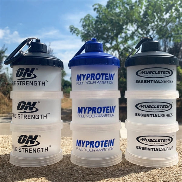 3-layer Portable Protein Powder Storage Containers With Funn