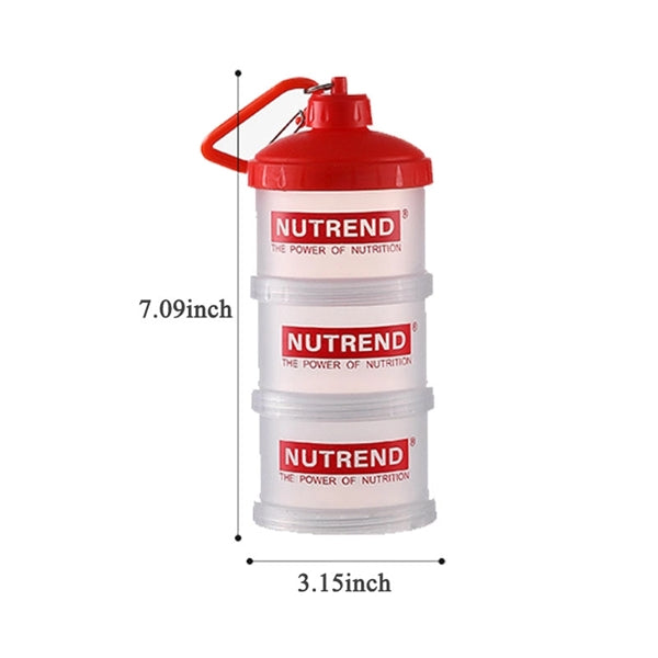 3-layer Portable Protein Powder Storage Containers With Funn