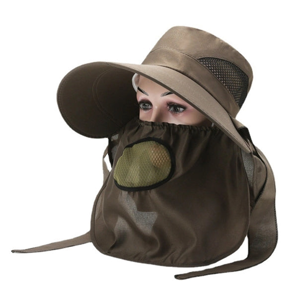 Wide Brim Sun Hat Longer Neck Cover with Face Flap