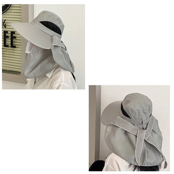 Wide Brim Sun Hat Longer Neck Cover with Face Flap