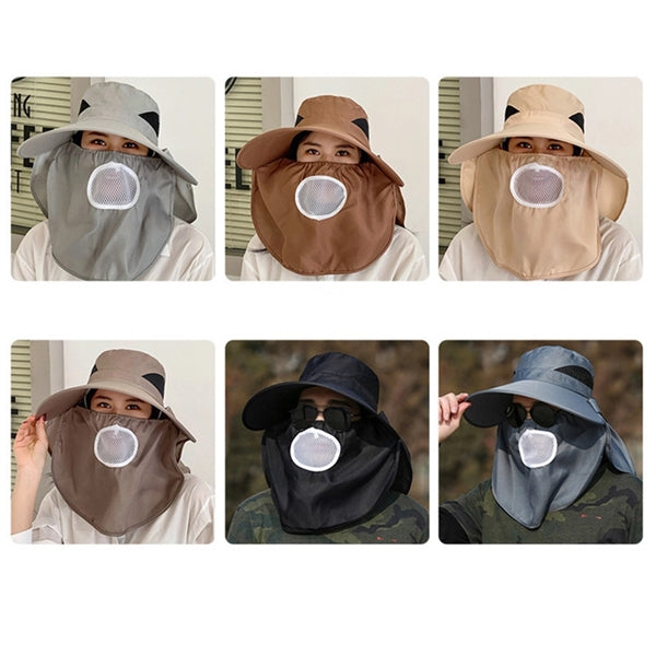 Wide Brim Sun Hat Longer Neck Cover with Face Flap