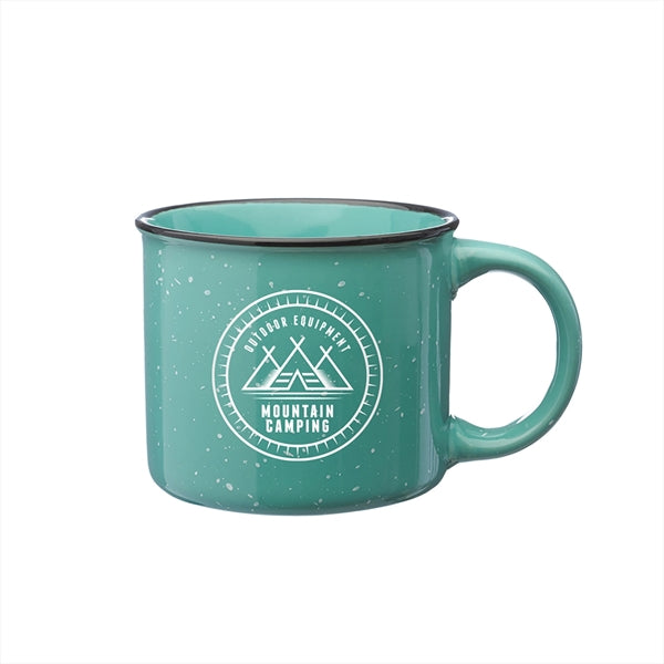 13 oz. Ceramic Campfire Custom Coffee Mug (1 Color Imprint)