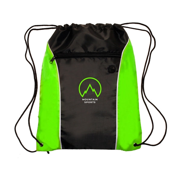 Color Flash Drawstring Backpack (2 Color Imprint)