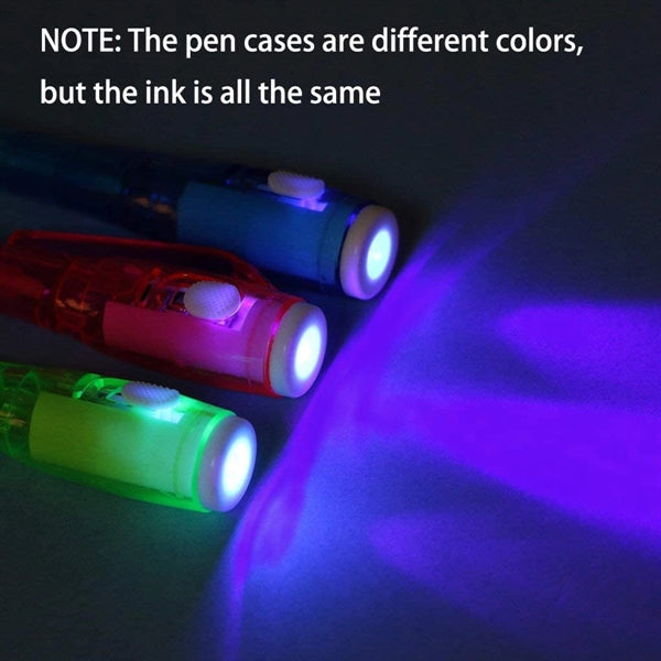 Secrect Invisible Ink Pen with UV Light