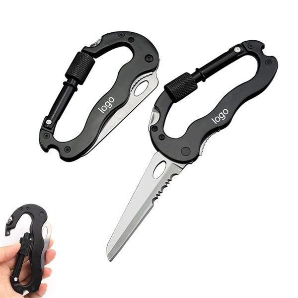 5 In 1 Foldable Multi-Tool Carabiner Pocket Knife
