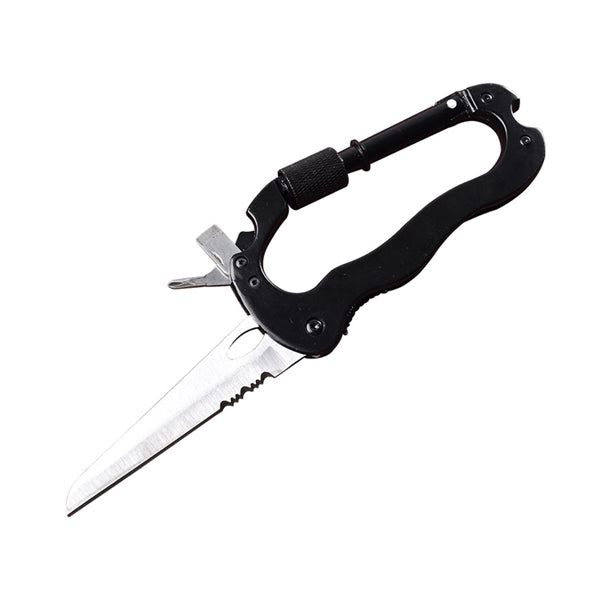 5 In 1 Foldable Multi-Tool Carabiner Pocket Knife