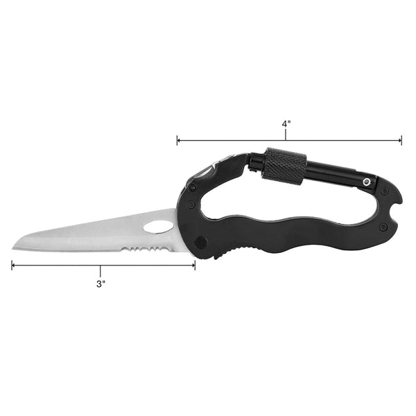 5 In 1 Foldable Multi-Tool Carabiner Pocket Knife