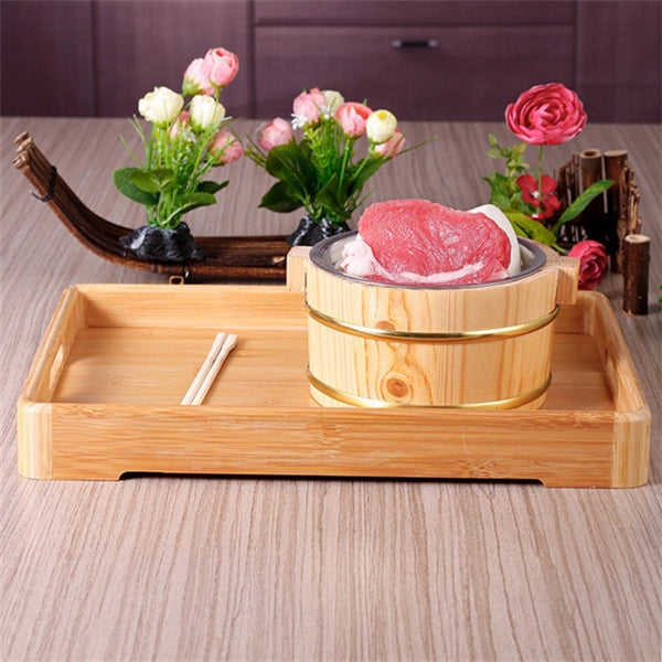Rectangle Bamboo Tray With Handles