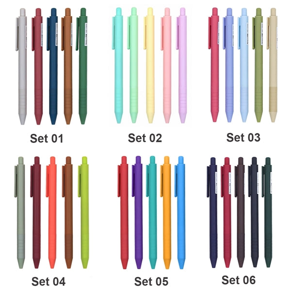 5pcs Retractable Gel Ink Pens Set