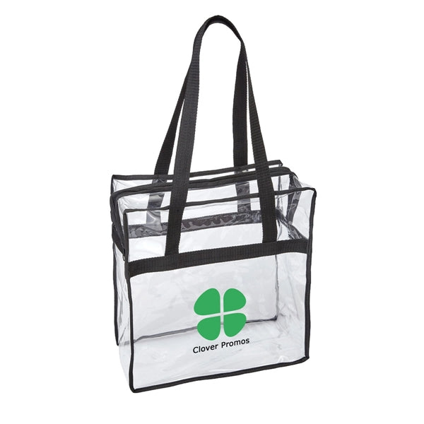 Clear PVC Security Tote Bag with Zipper Closure