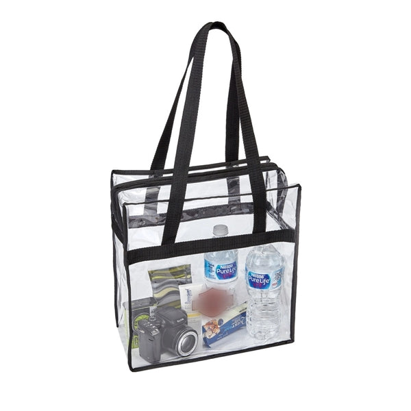 Clear PVC Security Tote Bag with Zipper Closure