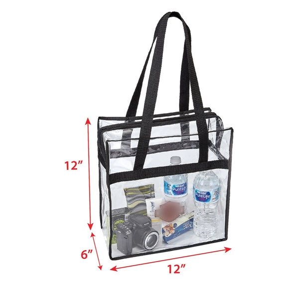 Clear PVC Security Tote Bag with Zipper Closure