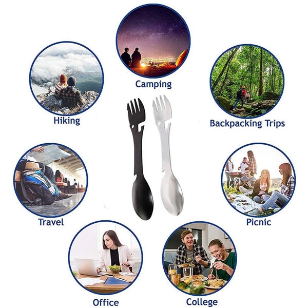 5 In 1 Multifunctional Spoon Fork Knife Bottle Can Opener