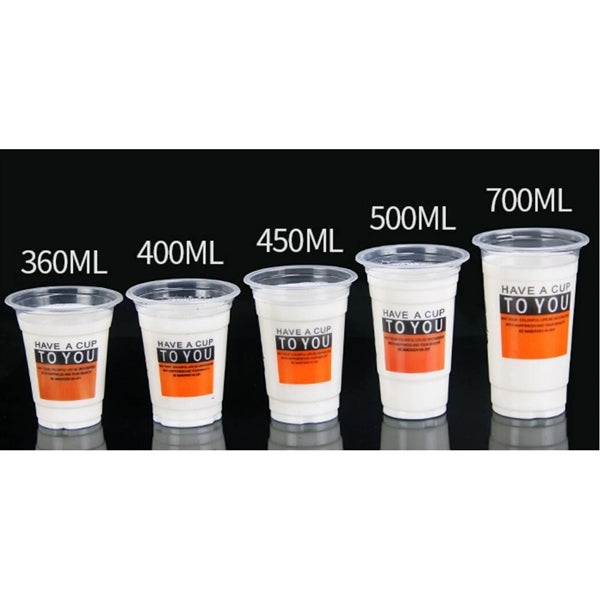 16oz(500ML) Plastic with Lid disposable drinking cups