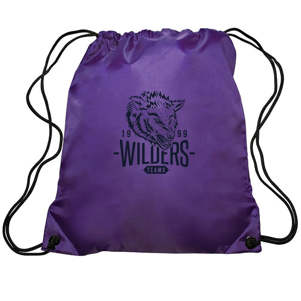Go-Ez Polyester Drawstring Backpack (1 Color Imprint)